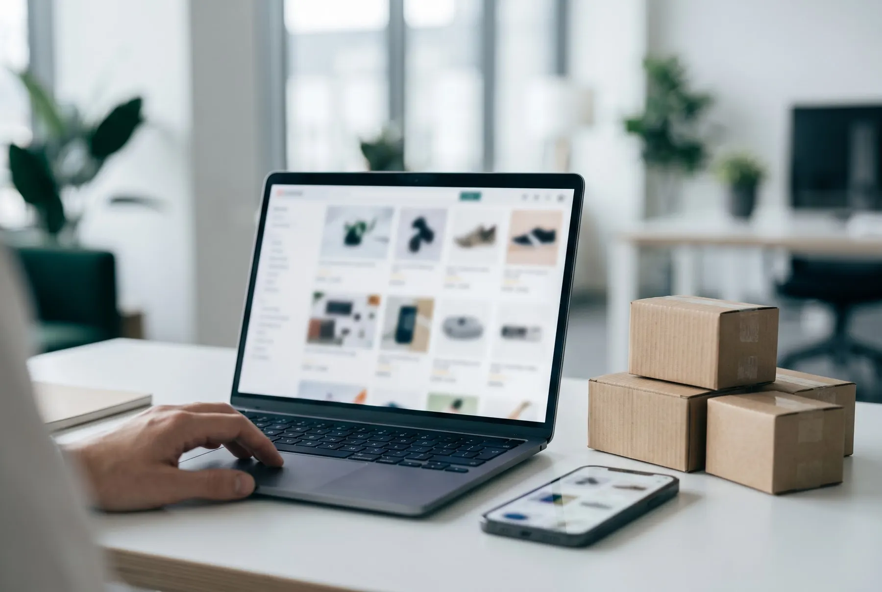 Onlineplattform auf Laptop und Smartphone