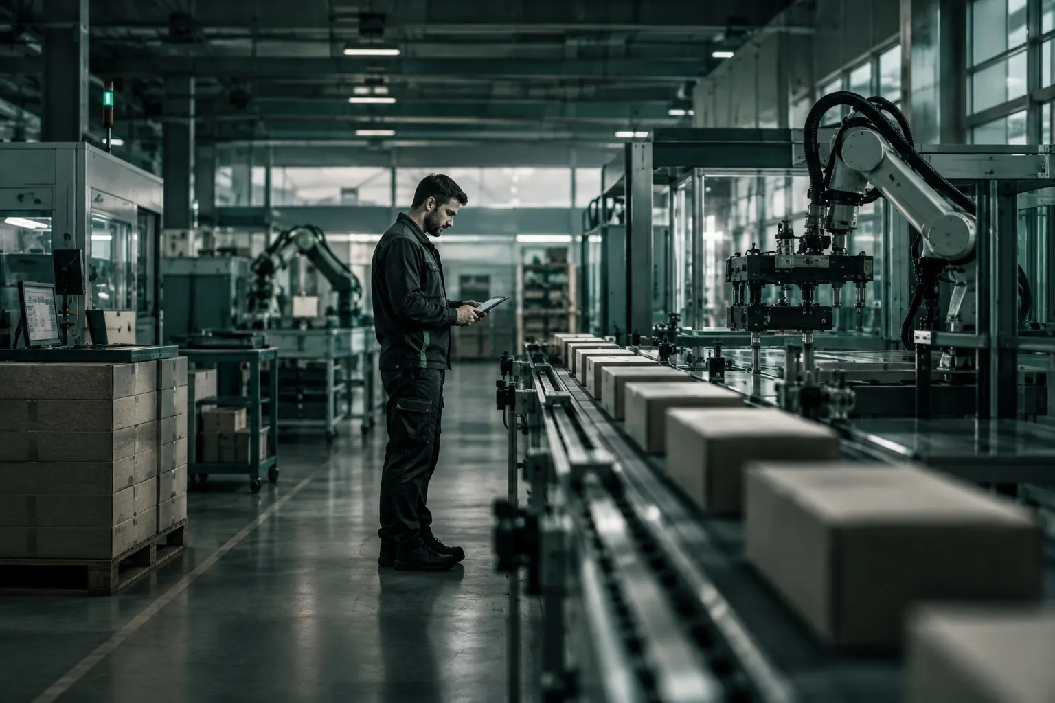 Fertigungslinie in einem modernen Werk